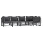 vidaXL Juego de muebles de jardín 5 pzas con cojines acero antracita vidaXL Juego de muebles de jardín 5 pzas con cojines acero antracita