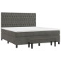 vidaXL Cama box spring con colchón terciopelo gris oscuro 180x200 cm