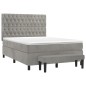 vidaXL Cama box spring con colchón terciopelo gris claro 140x190 cm vidaXL Cama box spring con colchón terciopelo gris claro 140x190 cm