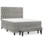vidaXL Cama box spring con colchón terciopelo gris claro 140x200 cm vidaXL Cama box spring con colchón terciopelo gris claro 140x200 cm