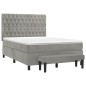 vidaXL Cama box spring con colchón terciopelo gris claro 140x200 cm vidaXL Cama box spring con colchón terciopelo gris claro 140x200 cm