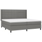 vidaXL Cama box spring colchón y luces LED tela gris claro 200x200 cm vidaXL Cama box spring colchón y luces LED tela gris claro 200x200 cm