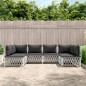 vidaXL Juego de muebles de jardín 6 piezas con cojines acero blanco vidaXL Juego de muebles de jardín 6 piezas con cojines acero blanco