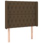 vidaXL Cama box spring colchón luces LED tela marrón oscuro 100x200cm vidaXL Cama box spring colchón luces LED tela marrón oscuro 100x200cm