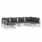 vidaXL Juego de muebles de jardín 6 piezas con cojines acero blanco vidaXL Juego de muebles de jardín 6 piezas con cojines acero blanco