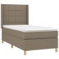 vidaXL Cama box spring colchón y luces LED gris taupe 80x200 cm vidaXL Cama box spring colchón y luces LED gris taupe 80x200 cm