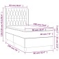 vidaXL Cama box spring colchón y luces LED tela color crema 90x190 cm vidaXL Cama box spring colchón y luces LED tela color crema 90x190 cm