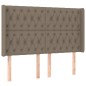 vidaXL Cama box spring colchón y luces LED tela gris taupe 140x190 cm vidaXL Cama box spring colchón y luces LED tela gris taupe 140x190 cm