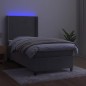 vidaXL Cama box spring colchón y LED terciopelo gris claro 80x200 cm vidaXL Cama box spring colchón y LED terciopelo gris claro 80x200 cm