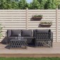 vidaXL Juego de muebles de jardín 5 pzas y cojines acero antracita vidaXL Juego de muebles de jardín 5 pzas y cojines acero antracita