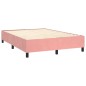vidaXL Cama box spring colchón y LED terciopelo rosa 140x190 cm vidaXL Cama box spring colchón y LED terciopelo rosa 140x190 cm