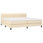 vidaXL Cama box spring con colchón tela color crema 200x200 cm vidaXL Cama box spring con colchón tela color crema 200x200 cm