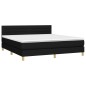 vidaXL Cama box spring con colchón tela negro 160x200 cm