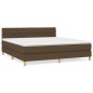 vidaXL Cama box spring con colchón tela marrón oscuro 180x200 cm vidaXL Cama box spring con colchón tela marrón oscuro 180x200 cm