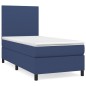 vidaXL Cama box spring con colchón tela azul 80x200 cm vidaXL Cama box spring con colchón tela azul 80x200 cm