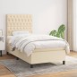 vidaXL Cama box spring con colchón tela color crema 90x190 cm vidaXL Cama box spring con colchón tela color crema 90x190 cm