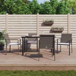vidaXL Juego comedor jardín 5 piezas y cojines ratán sintético y acero