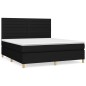 vidaXL Cama box spring con colchón tela negro 160x200 cm vidaXL Cama box spring con colchón tela negro 160x200 cm