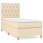 vidaXL Cama box spring con colchón tela color crema 80x200 cm vidaXL Cama box spring con colchón tela color crema 80x200 cm