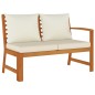 vidaXL Juego comedor de jardín 4 pzas con cojines madera maciza acacia