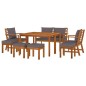 vidaXL Juego comedor jardín con cojines 9 piezas madera maciza acacia vidaXL Juego comedor jardín con cojines 9 piezas madera maciza acacia