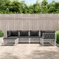 vidaXL Juego de muebles de jardín 6 piezas con cojines acero blanco