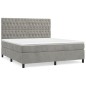 vidaXL Cama box spring con colchón terciopelo gris claro 180x200 cm vidaXL Cama box spring con colchón terciopelo gris claro 180x200 cm