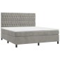 vidaXL Cama box spring con colchón terciopelo gris claro 180x200 cm vidaXL Cama box spring con colchón terciopelo gris claro 180x200 cm