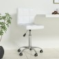 vidaXL Silla de oficina giratoria de cuero sintético blanco vidaXL Silla de oficina giratoria de cuero sintético blanco
