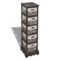vidaXL Estantería con 5 cestas tejidas madera marrón vidaXL Estantería con 5 cestas tejidas madera marrón