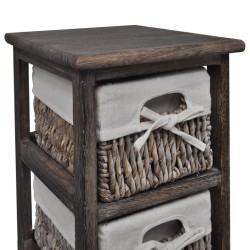 vidaXL Estantería con 5 cestas tejidas madera marrón 