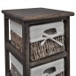 vidaXL Estantería con 5 cestas tejidas madera marrón vidaXL Estantería con 5 cestas tejidas madera marrón