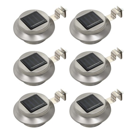 vidaXL Lámparas solares de exterior LED redondas 6 uds 12 cm blanco