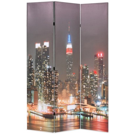 vidaXL Biombo divisor plegable 120x170 cm Nueva York de noche