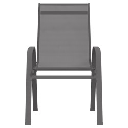 vidaXL Sillas de jardín apilables 6 unidades textilene gris