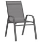 vidaXL Sillas de jardín apilables 6 unidades textilene gris vidaXL Sillas de jardín apilables 6 unidades textilene gris