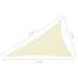 vidaXL Toldo de vela triangular tela Oxford color crema 3x4x5 m vidaXL Toldo de vela triangular tela Oxford color crema 3x4x5 m