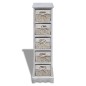 vidaXL Estantería con 5 cestas tejidas madera blanco vidaXL Estantería con 5 cestas tejidas madera blanco