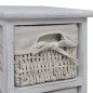 vidaXL Estantería con 5 cestas tejidas madera blanco vidaXL Estantería con 5 cestas tejidas madera blanco