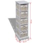 vidaXL Estantería con 5 cestas tejidas madera blanco vidaXL Estantería con 5 cestas tejidas madera blanco