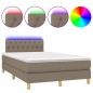 vidaXL Cama box spring con colchón y LED tela gris taupe 120x190 cm vidaXL Cama box spring con colchón y LED tela gris taupe 120x190 cm