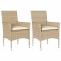 vidaXL Sillones de jardín con cojines 2 uds ratán sintético beige vidaXL Sillones de jardín con cojines 2 uds ratán sintético beige