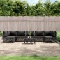 vidaXL Juego de muebles de jardín 8 pzas con cojines acero antracita