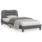 vidaXL Estructura de cama con luces LED cuero sintético gris 80x200 cm vidaXL Estructura de cama con luces LED cuero sintético gris 80x200 cm