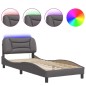vidaXL Estructura de cama con luces LED cuero sintético gris 80x200 cm vidaXL Estructura de cama con luces LED cuero sintético gris 80x200 cm