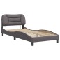 vidaXL Estructura de cama con luces LED cuero sintético gris 80x200 cm vidaXL Estructura de cama con luces LED cuero sintético gris 80x200 cm