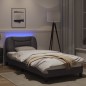 vidaXL Estructura de cama con luces LED cuero sintético gris 80x200 cm vidaXL Estructura de cama con luces LED cuero sintético gris 80x200 cm