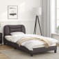 vidaXL Estructura de cama con luces LED cuero sintético gris 80x200 cm vidaXL Estructura de cama con luces LED cuero sintético gris 80x200 cm