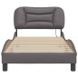 vidaXL Estructura de cama con luces LED cuero sintético gris 80x200 cm vidaXL Estructura de cama con luces LED cuero sintético gris 80x200 cm