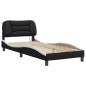 vidaXL Estructura cama con LED cuero sintético negro y blanco 90x190cm vidaXL Estructura cama con LED cuero sintético negro y blanco 90x190cm